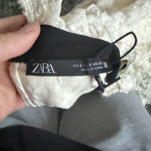 Zara Black and Cream Lace Detail dress